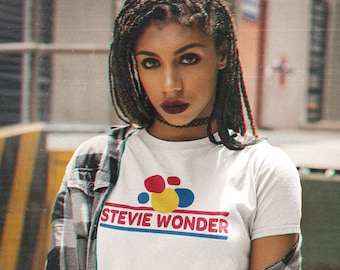 Retro Stevie Wonder Logo Pop Cotton Unisex Tee T-Shirt