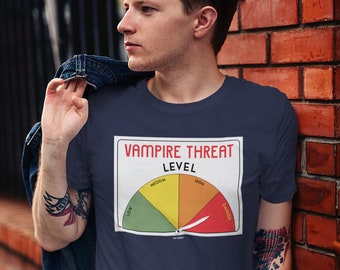 Vampire Threat Level Meter Twilight Movie Pop Cotton Unisex Tee T-Shirt