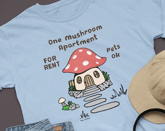 Cute Children's Book One Mushroom Apartment For Rent Pop Cotton Unisex Tee T-Shirt