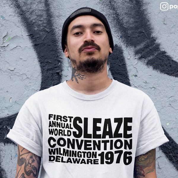 Vintage Style 1970s First Annual World Sleaze Convention Subculture Counterculture Punk Pop Cotton Unisex Tee T-Shirt