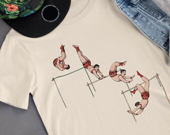 Vintage Circus Gymnast Acrobat Performer Pop Cotton Unisex Tee T-Shirt