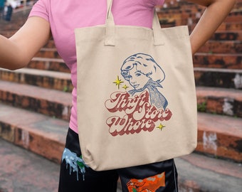 Retro Thrift Store Whore Pop Cotton Canvas Tote Bag