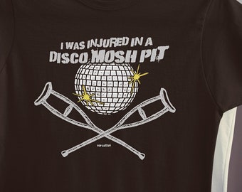 I Was Injured In A Disco Mosh Pit Punk Rock Disco Ball Pop Cotton Unisex Tee T-Shirt