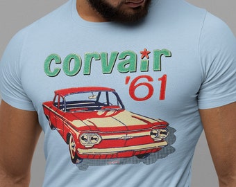 Vintage 1961 Corvair Classic Car Pop Cotton Unisex Tee T-Shirt