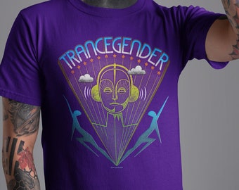 Vintage 70s Style Trancegender Trance Rave EDM Techno House Music Clubbing Pop Cotton Unisex Tee T-Shirt