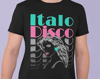 Retro 80s Style Italo Disco Old School Eurodance Hi-NRG Pop Cotton Unisex T-Shirt