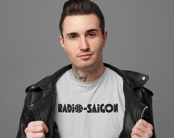 Vintage 1930s Radio Saigon Logo Vietnam Indochine Punk Indie Aesthetics Pop Cotton Unisex Tee T-Shirt