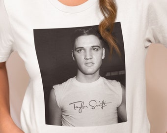 Elvis Wearing Taylor Swift Shirt Swiftie Pop Cotton Unisex Tee T-Shirt