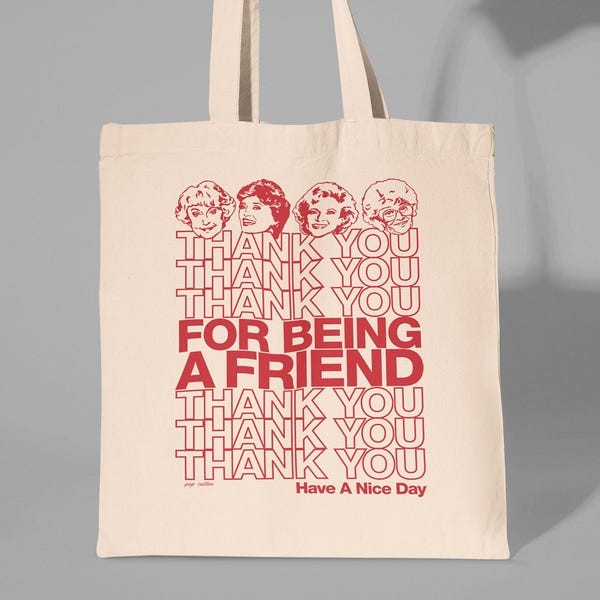 Golden Girls Thank You For Being A Friend Pop Cotton Canvas Tote Bag