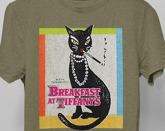 Breakfast At Tiffany's Cat Lover Version Pop Cotton Unisex Tee T-Shirt