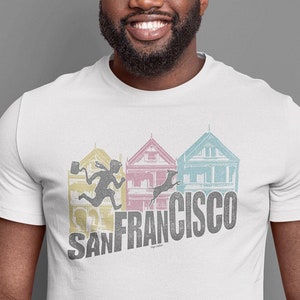 Vintage San Francisco Painted Ladies Pop Cotton Unisex T-Shirt
