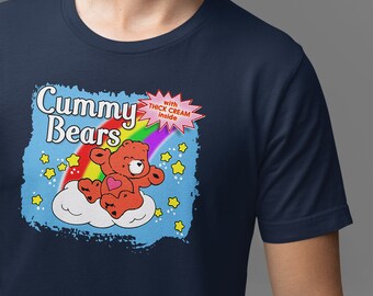 Funny Retro Naughty Cummy Bears Candy Gummy Bears Pop Cotton Unisex Tee T-Shirt