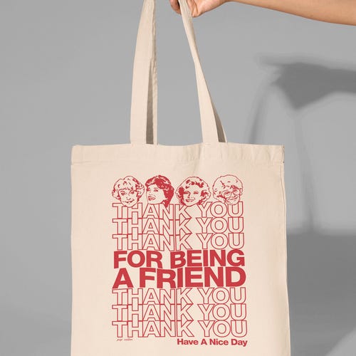 Golden Girls Thank You For Being A Friend Pop Cotton Canvas Tote Bag