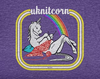 Camiseta unisex de algodón con diseño de unicornio pop de Uknitcorn