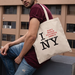 Tengo sentimientos encontrados sobre la bolsa de lona de algodón New York Pop