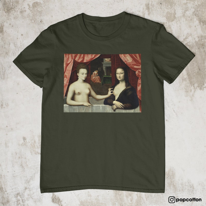 Funny Mona Lisa Nipple Pinch Classical Renaissance Medieval Art Parody