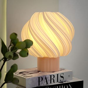3D Printed Mushroom Lamp: Orēa Curlé PLA Table Lamp, Maximalist Decor