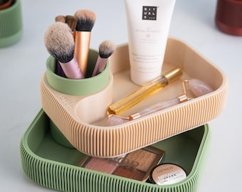 3D Printed Tiered Bathroom Tray, Makeup Vanity Organizer