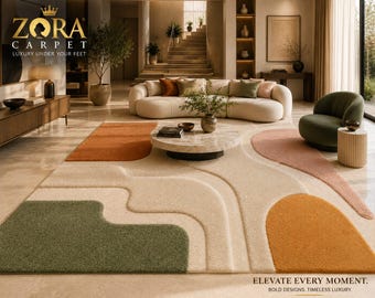 Modern abstract vloerkleed, neutraal geometrisch tapijt, Scandinavisch vloerkleed voor de woonkamer, vloermat voor de slaapkamer