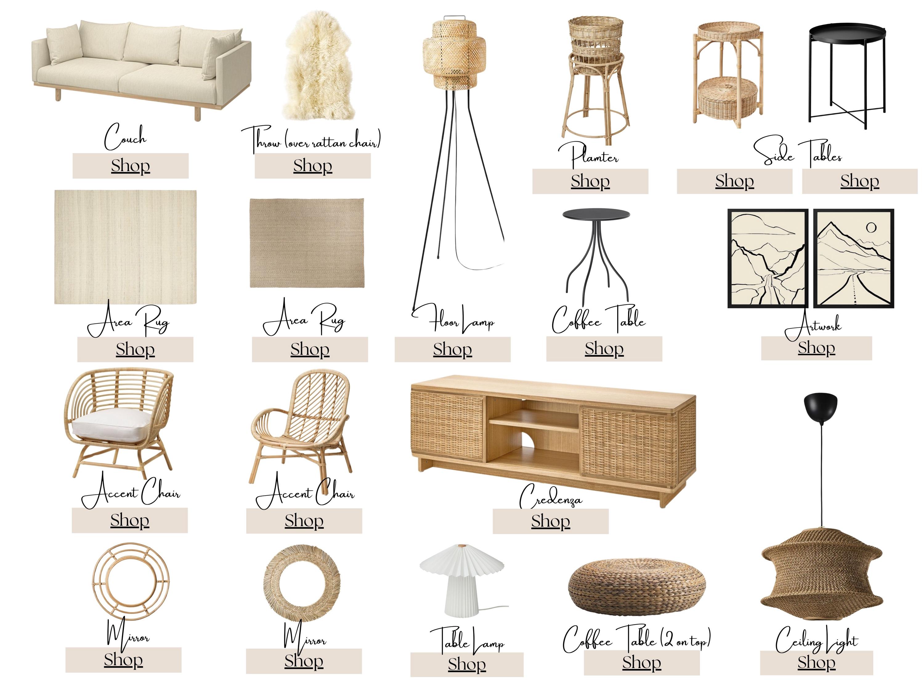 Bohemian Living Room IKEA – shopping list