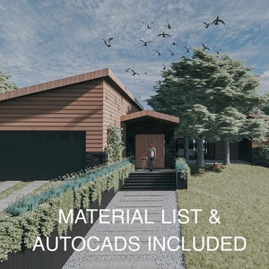 Vista House - Modern Courtyard House Plan - 3 Bedroom 2 Bath | 2500 Sq Ft Open Floor Plan with AutoCAD & PDF | Contemporary Home Design