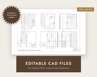 Editable CAD DWG Files for Bathroom Design (Add-On)