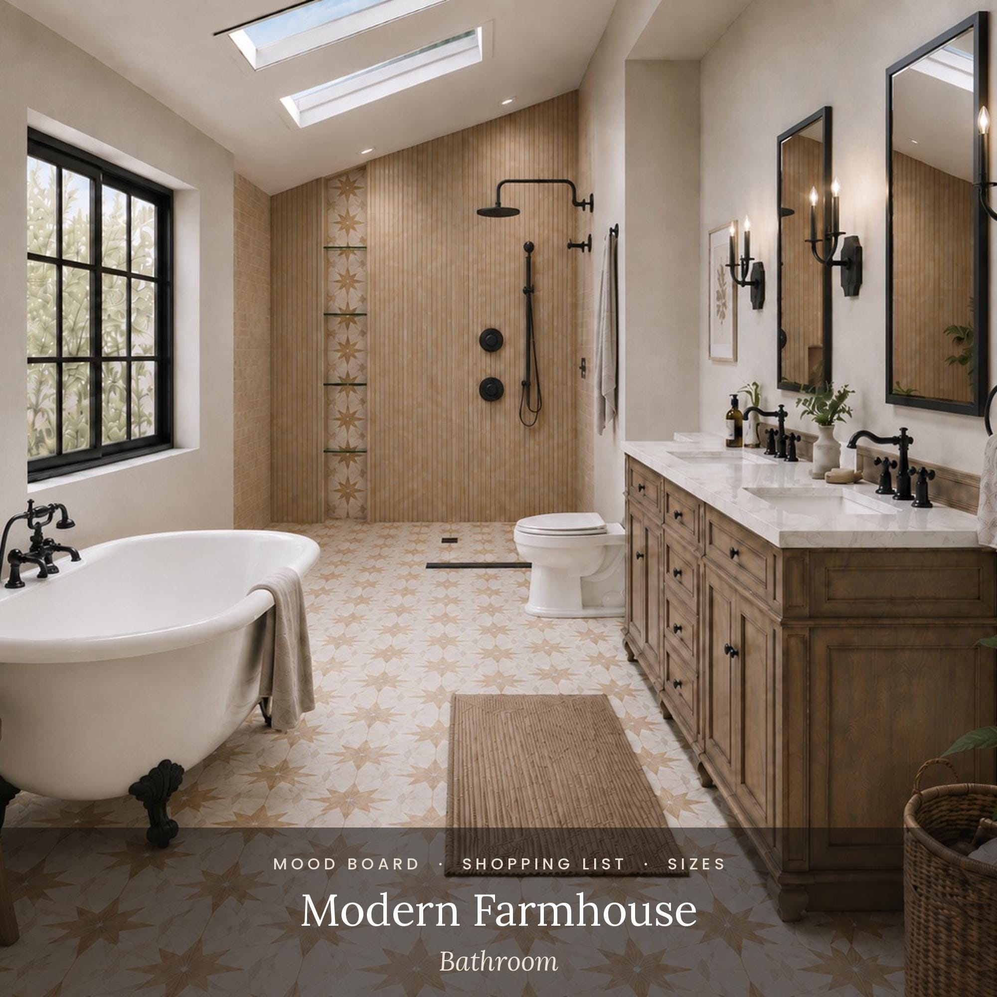 Pre-Designed Modern Farmhouse Bathroom Design Plan