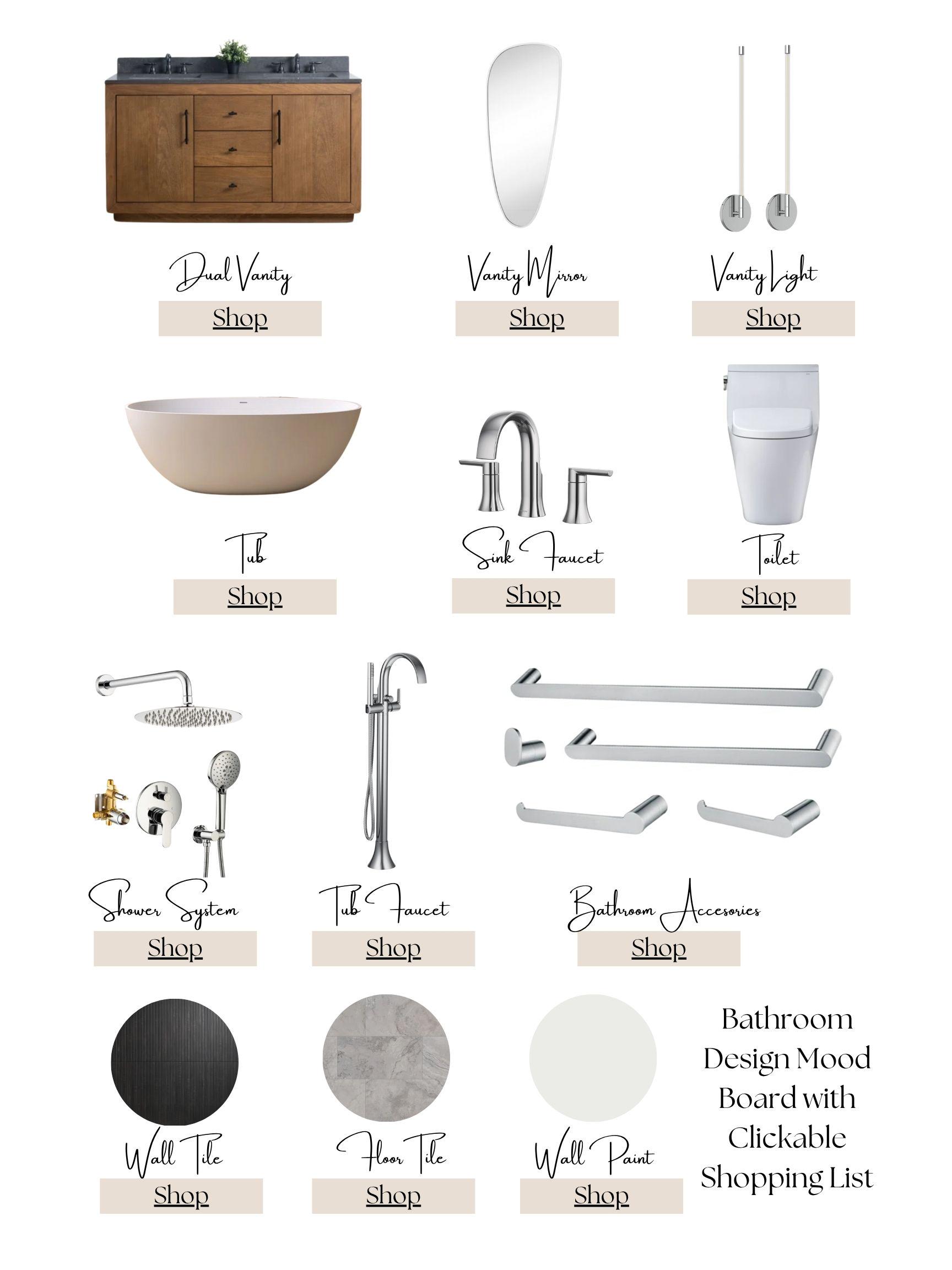Modern Bathroom Mood Board – detail