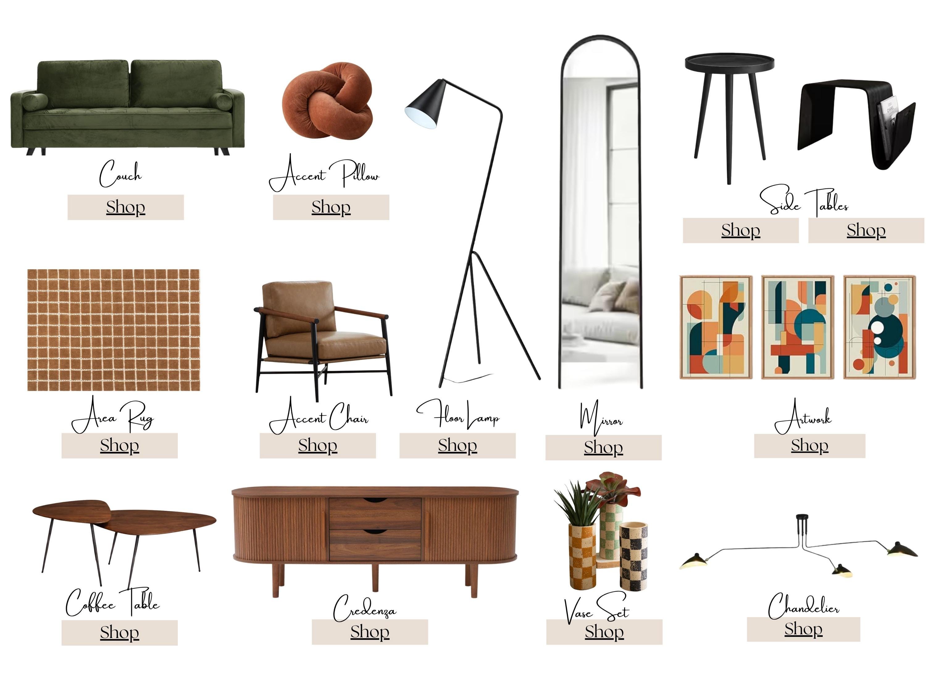 Midcentury Modern Living Room Under 500 – detail