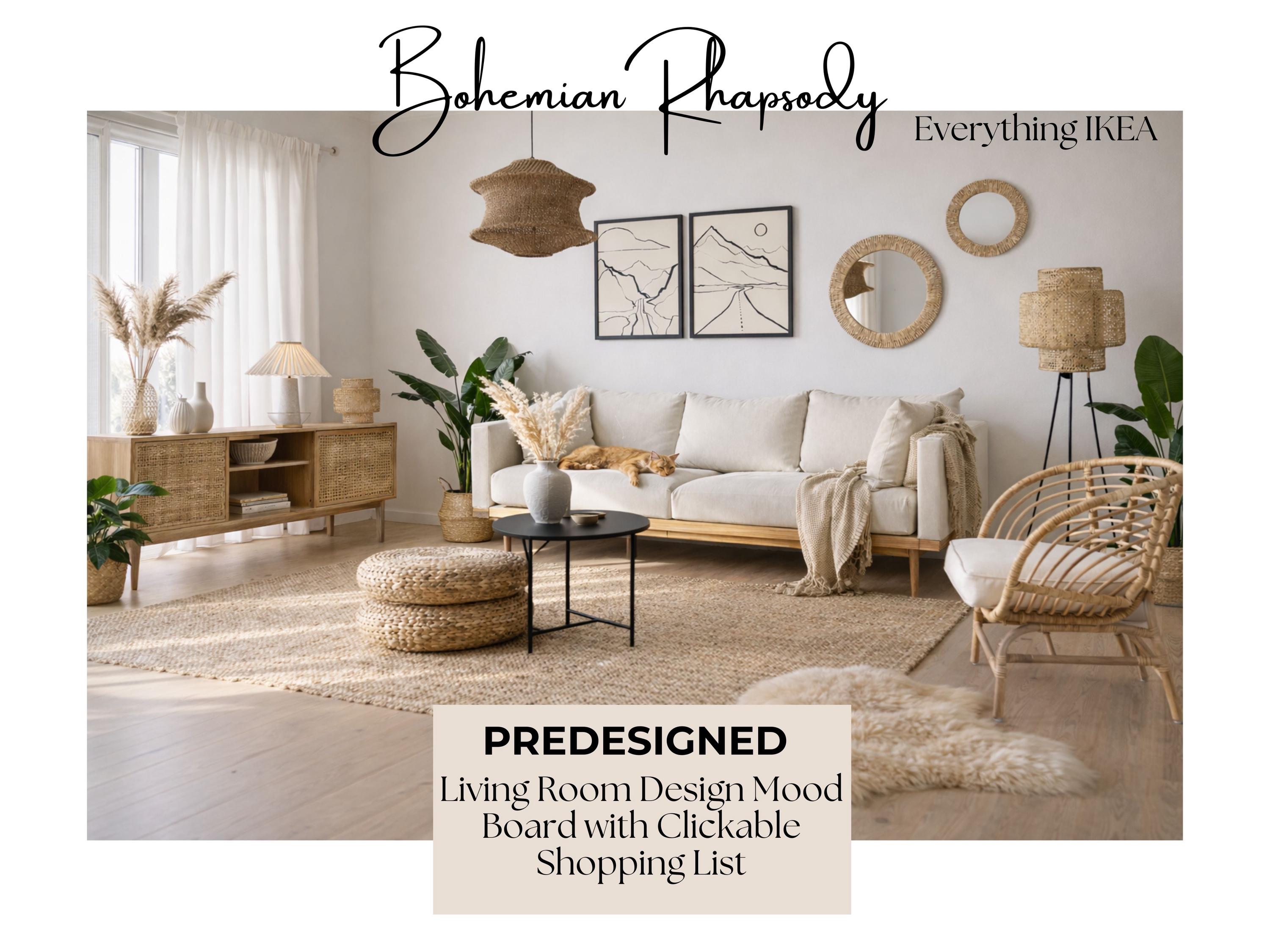 Bohemian Living Room IKEA Mood Board