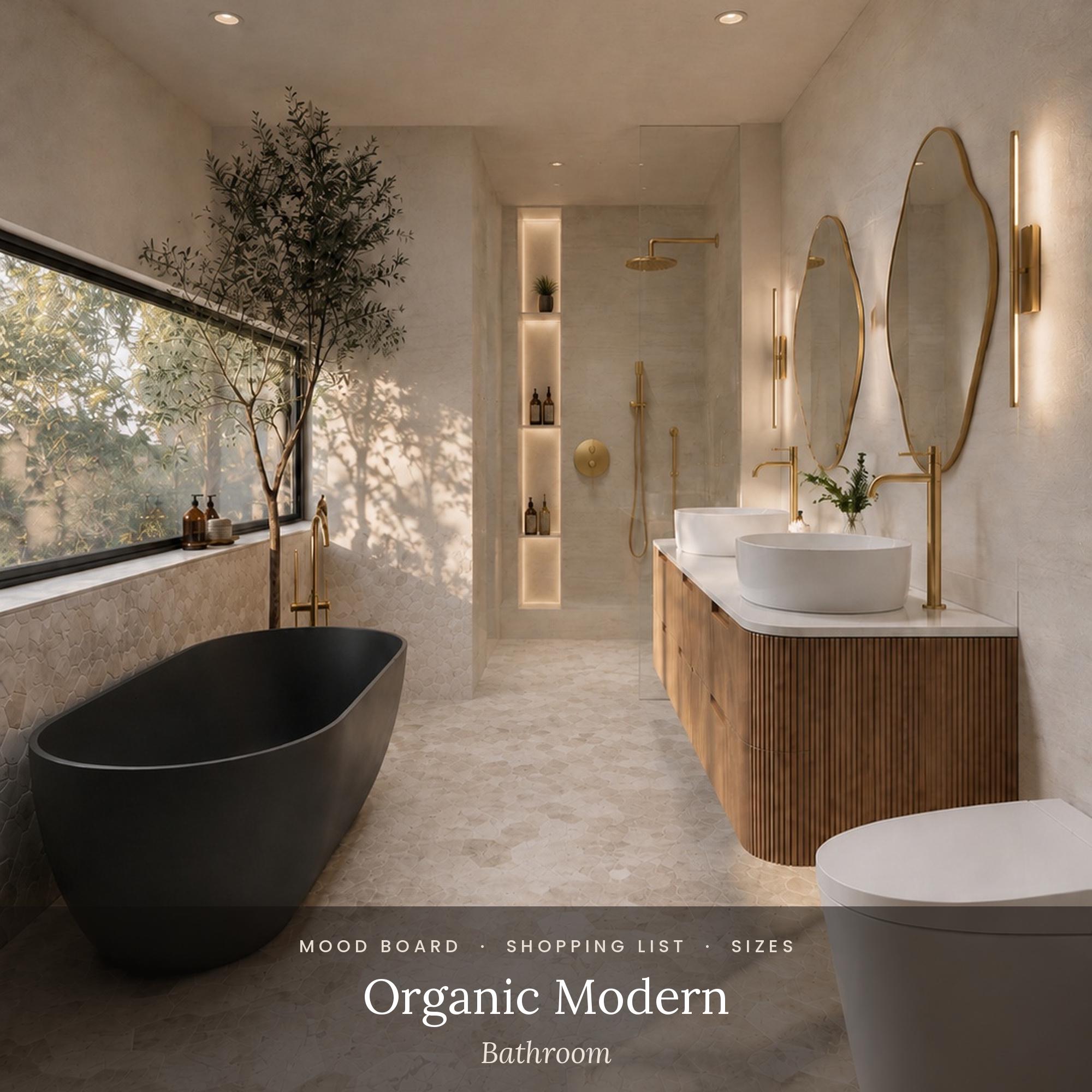 Pre-Designed Organic Modern Bathroom Design Plan