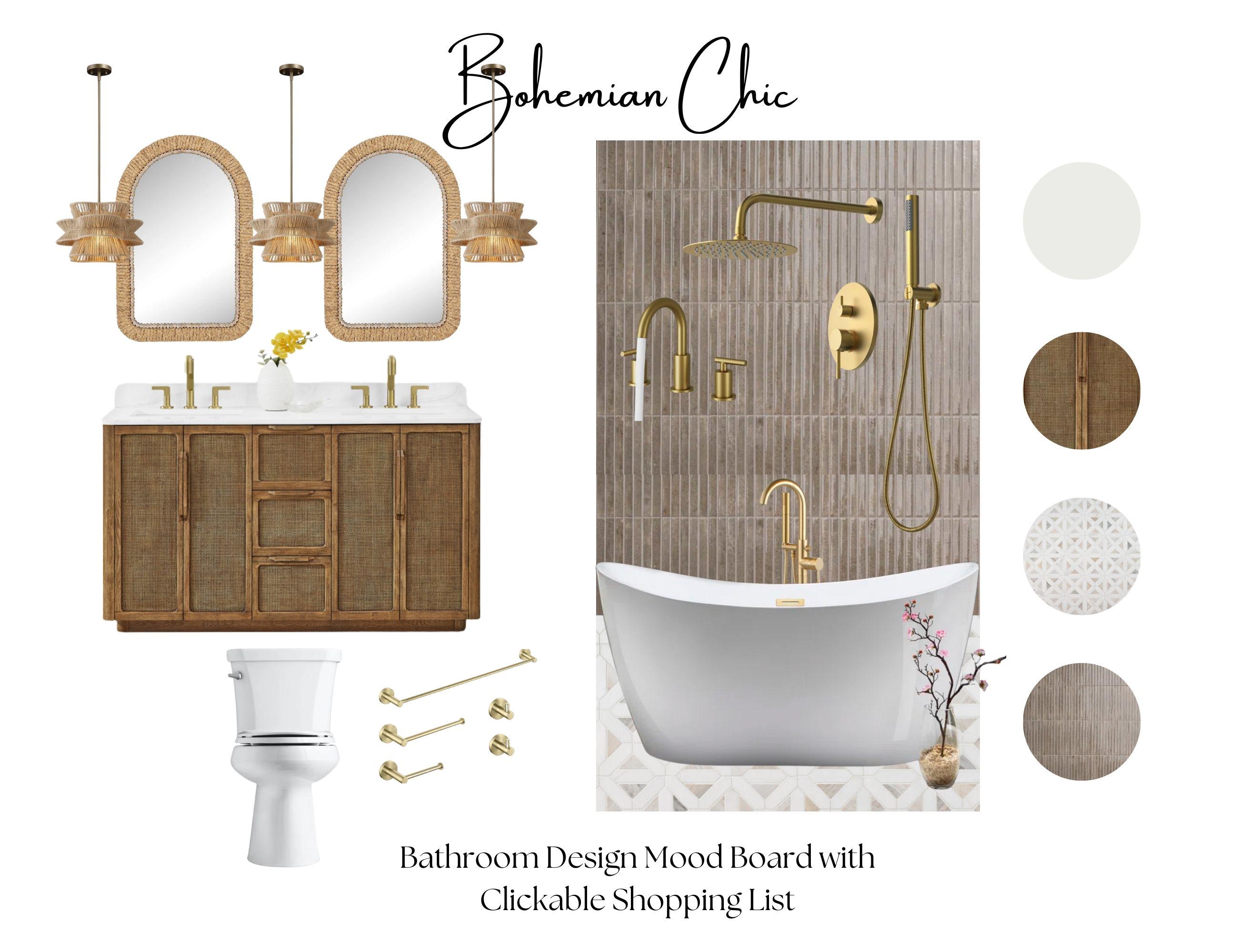 Boho Bathroom Mood Board – detail
