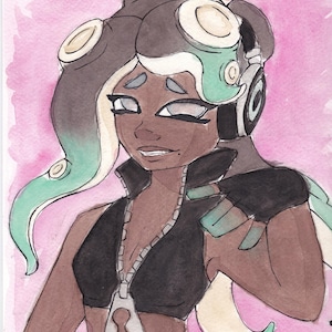 Marina | Watercolor Print | Digital Download | Splatoon 2 | Fan Art
