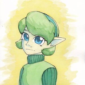 Saria | Aquarell Druck | Digitaler Download | The Legend of Zelda: Ocarina of Time | Fankunst