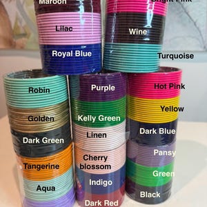 Matte finished metal bangles a set of 12 bangles in each color
