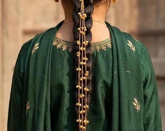 Punjabi Kashmiri Parandi / Paranda For Wedding / Ghungro Parandi / Golden Parandi / Punjabi Hair Accessories / Sangeet / Mehndi / Jagoo