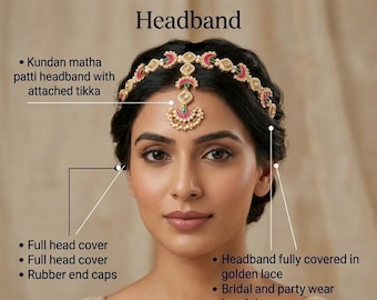 Multicolor Kundan Sheeshphool moon Headband – Regal Bridal Jewelry for Festive Events