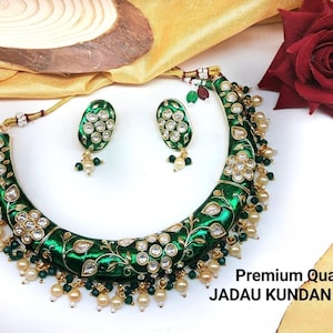 Jadau Kundan Rajwadi Hasli set