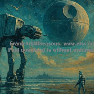 ATAT, Death Star, Stormtrooper, Masculine Wall Art, Fathers Day Gift, Starwars,Star Wars Unlimited,Frame TV Art (Printable Digital Download)