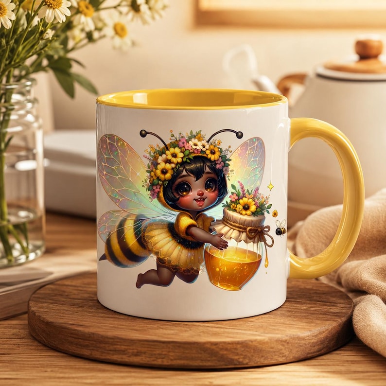 Honey Bee Girl Clipart 16+ PNG, Cute Bumble Bee Sunflower Floral Nursery Baby Shower Sublimation Instant Download A019 image 7