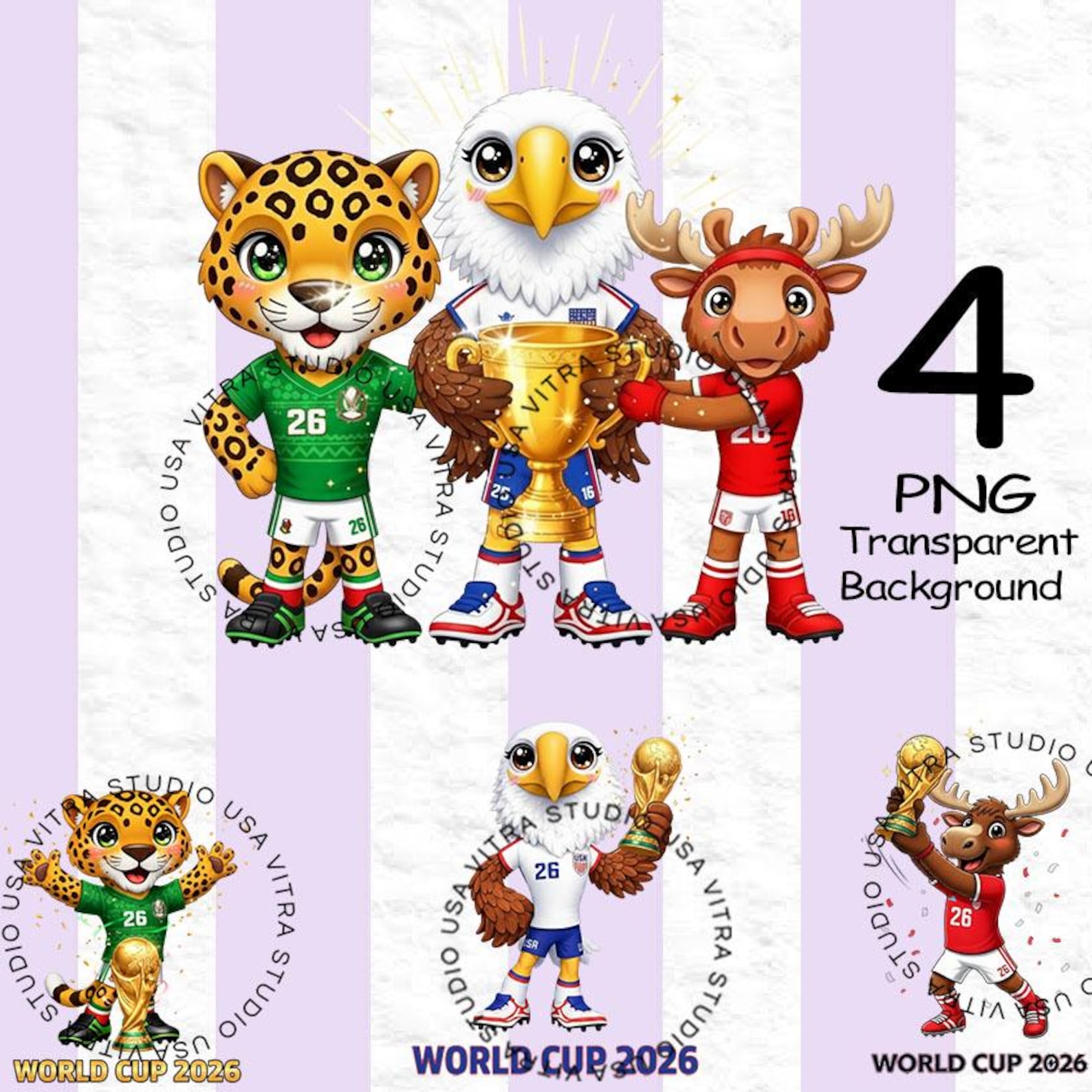 World Cup 2026 Mascot Clipart Eagle Jaguar Moose Etsy world-cup-2026-mascot-clipart-eagle-jaguar-moose-etsy