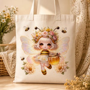 Honey Bee Girl Clipart 16+ PNG, Cute Bumble Bee Sunflower Floral Nursery Baby Shower Sublimation Instant Download A019 image 4