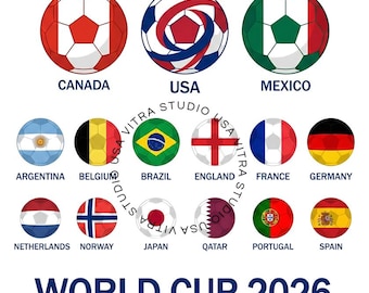 2026 WM Clipart PNG | Nationale Flaggen, Kommerzielle Nutzung (V018)