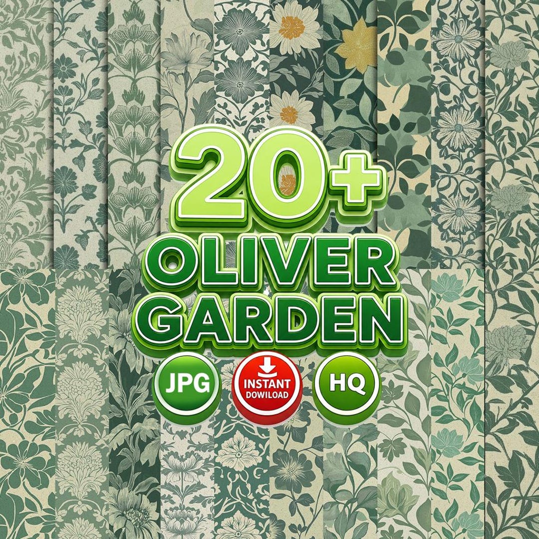 Vintage Floral Digital Paper 20+ JPG, Sage Green Botanical