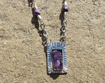 S-238  Amethyst Sterling Silver Necklace