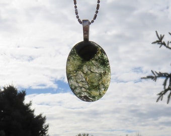 S-251 Moss Agate Pendant Necklace