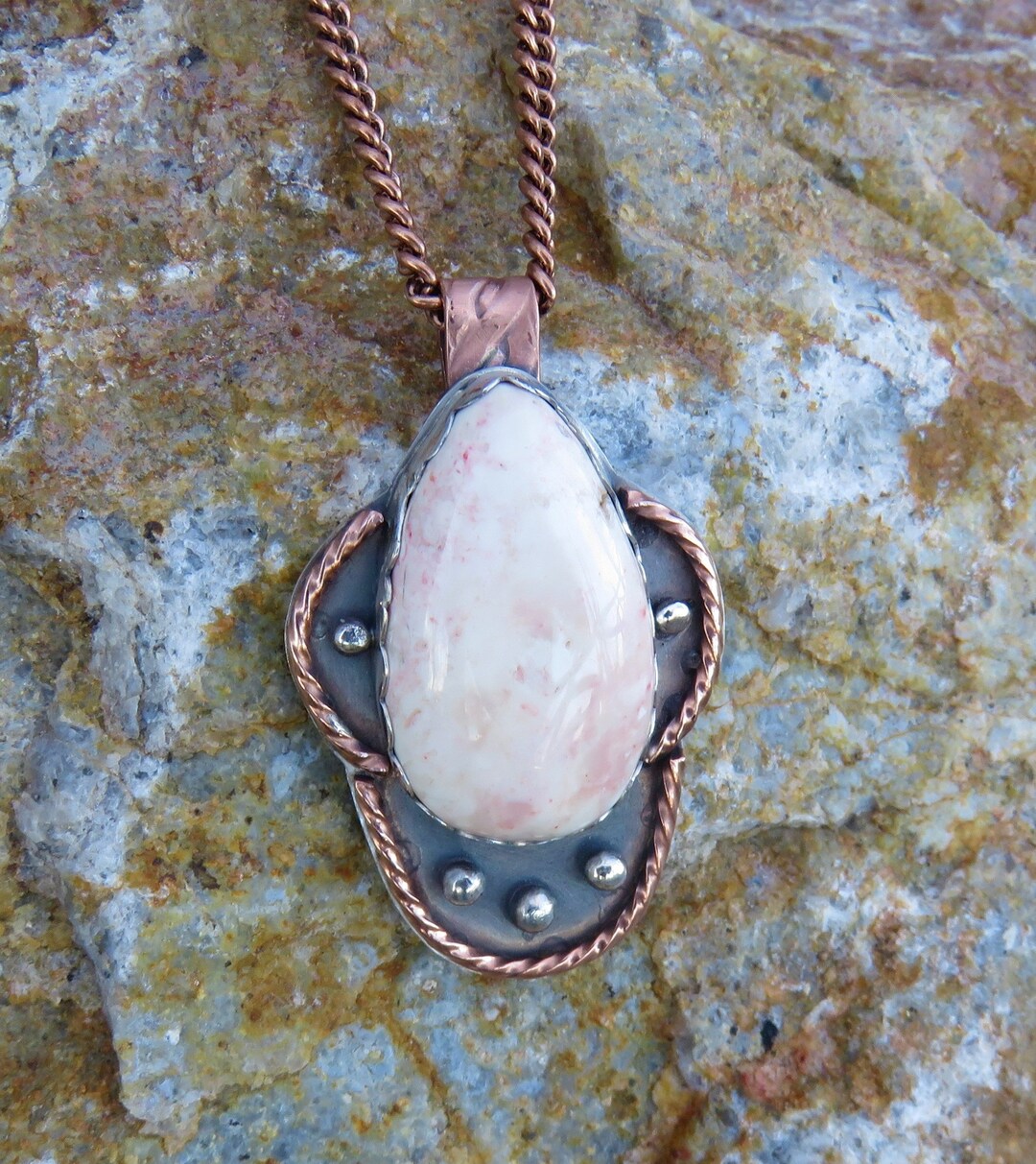 C73 Ice Cream Opal Sterling Silver Copper Pendant Etsy