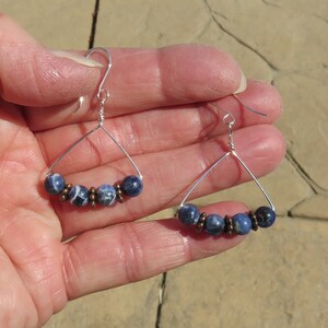 E-33  Sodalite Sterling Silver Earrings
