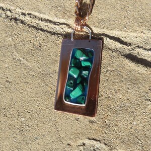 C-81  Malachite Copper Original Pendant Necklace