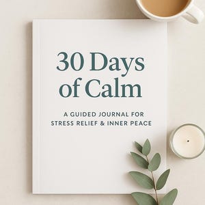 30 Days of Calm – Mindfulness Journal Printable PDF | Mental Health Workbook | Daily Reflection | Instant Etsy Download